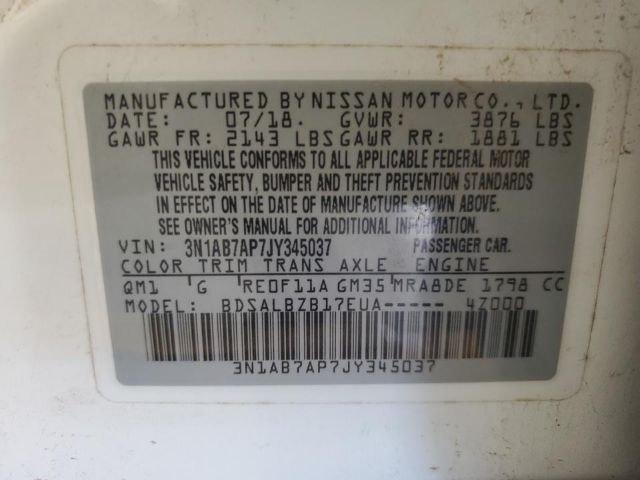 Photo 8 VIN: 3N1AB7AP7JY345037 - NISSAN SENTRA 