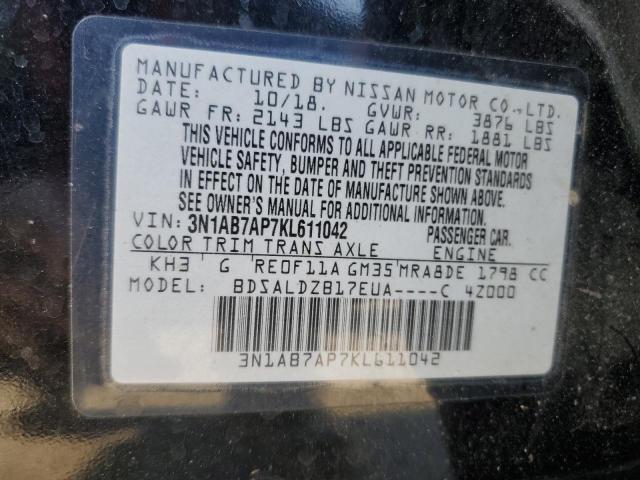 Photo 11 VIN: 3N1AB7AP7KL611042 - NISSAN SENTRA S 