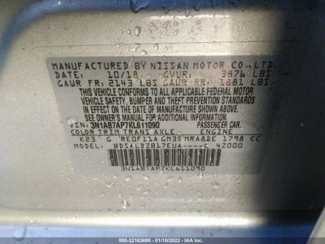 Photo 8 VIN: 3N1AB7AP7KL611090 - NISSAN SENTRA 