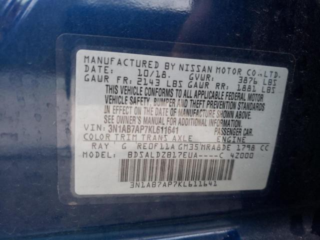 Photo 9 VIN: 3N1AB7AP7KL611641 - NISSAN SENTRA S 