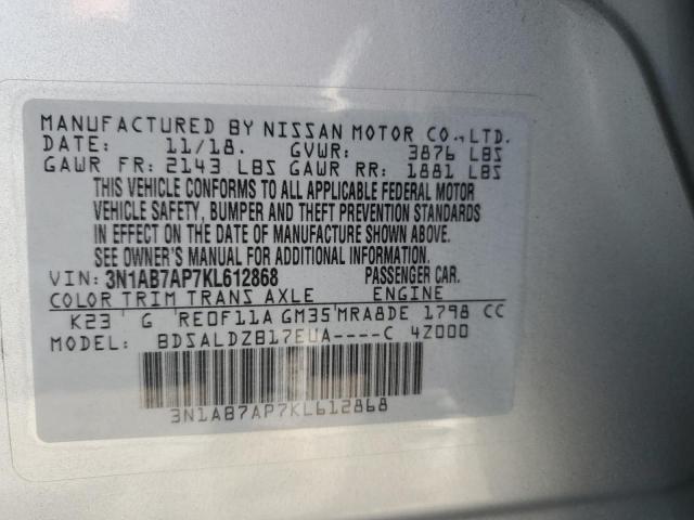 Photo 12 VIN: 3N1AB7AP7KL612868 - NISSAN SENTRA 