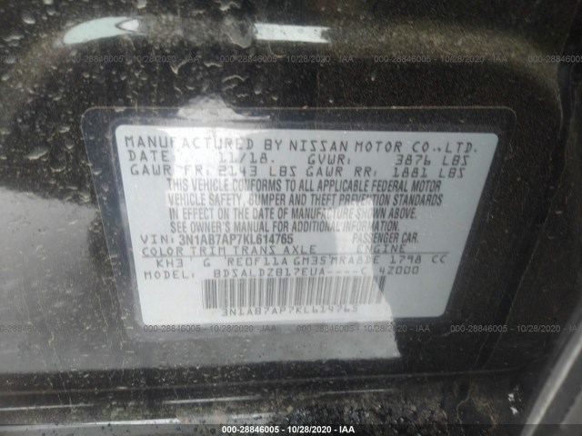 Photo 8 VIN: 3N1AB7AP7KL614765 - NISSAN SENTRA 