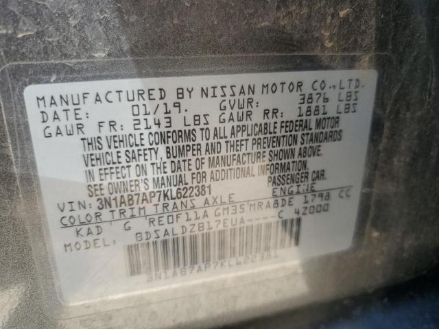 Photo 11 VIN: 3N1AB7AP7KL622381 - NISSAN SENTRA S 