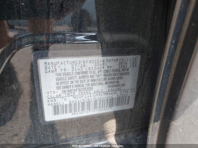 Photo 8 VIN: 3N1AB7AP7KY203059 - NISSAN SENTRA 