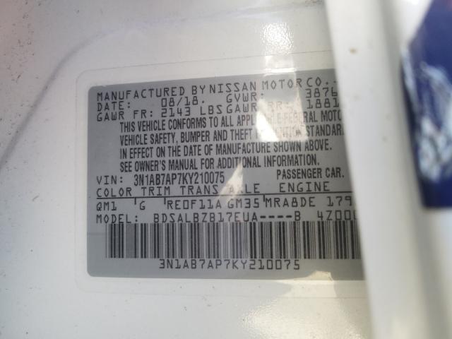 Photo 9 VIN: 3N1AB7AP7KY210075 - NISSAN SENTRA S 