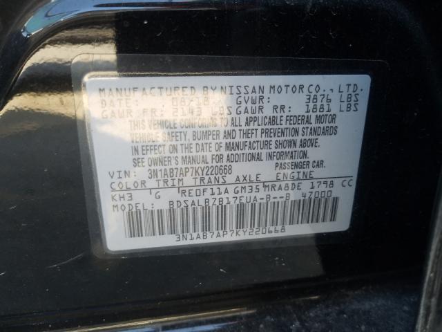 Photo 9 VIN: 3N1AB7AP7KY220668 - NISSAN SENTRA S 