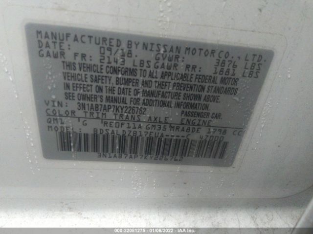 Photo 8 VIN: 3N1AB7AP7KY226762 - NISSAN SENTRA 