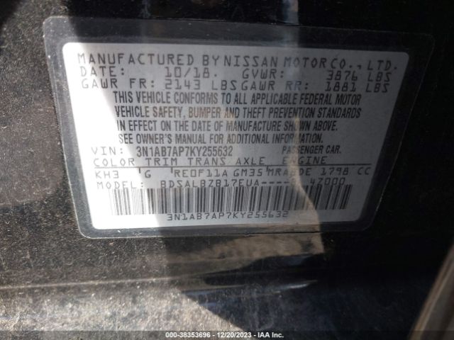 Photo 8 VIN: 3N1AB7AP7KY255632 - NISSAN SENTRA 