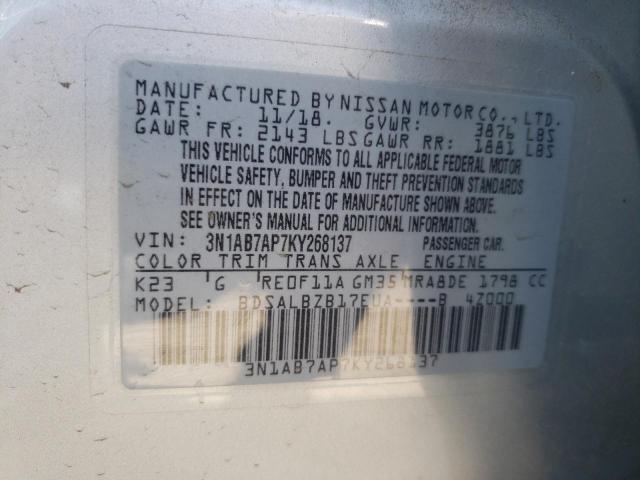 Photo 11 VIN: 3N1AB7AP7KY268137 - NISSAN SENTRA S 