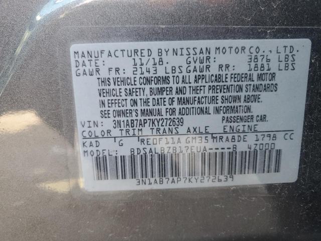 Photo 11 VIN: 3N1AB7AP7KY272639 - NISSAN SENTRA S 