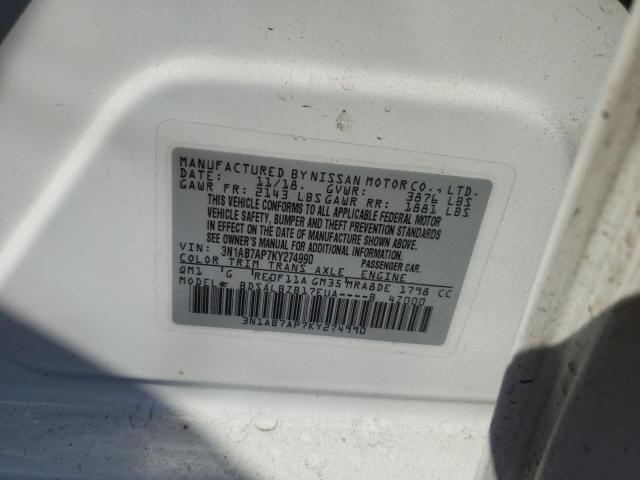 Photo 9 VIN: 3N1AB7AP7KY274990 - NISSAN SENTRA S 