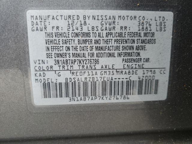 Photo 12 VIN: 3N1AB7AP7KY276786 - NISSAN SENTRA 