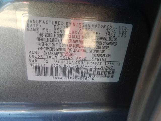 Photo 9 VIN: 3N1AB7AP7KY288940 - NISSAN SENTRA 