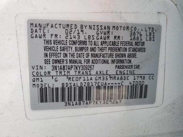 Photo 12 VIN: 3N1AB7AP7KY309267 - NISSAN SENTRA S 