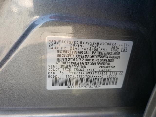 Photo 9 VIN: 3N1AB7AP7KY317854 - NISSAN SENTRA S 