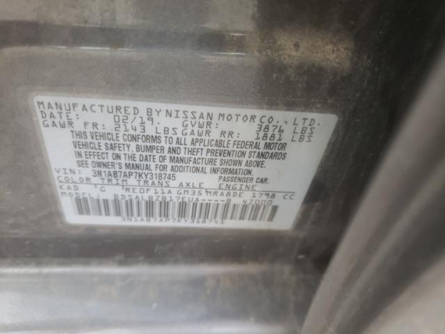 Photo 9 VIN: 3N1AB7AP7KY318745 - NISSAN SENTRA S 