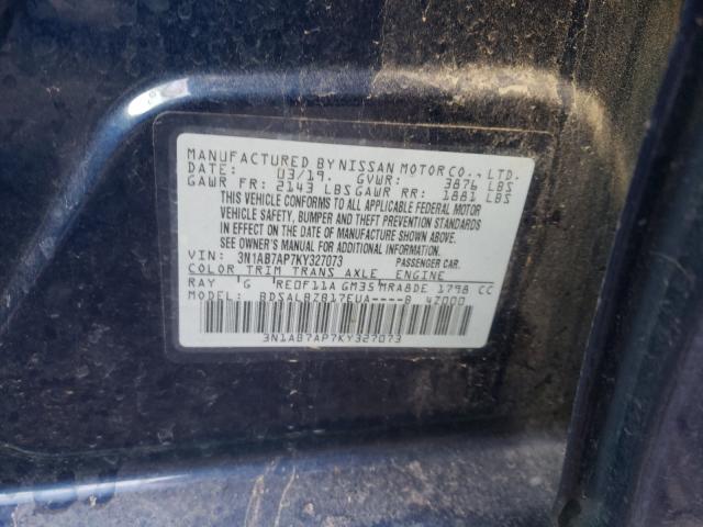 Photo 9 VIN: 3N1AB7AP7KY327073 - NISSAN SENTRA S 