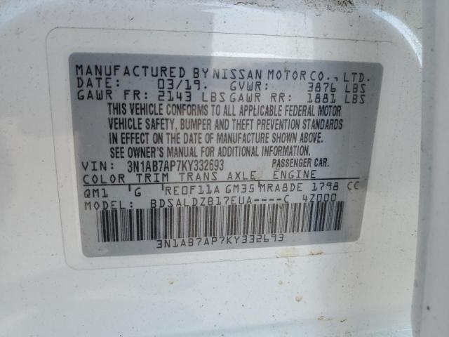 Photo 11 VIN: 3N1AB7AP7KY332693 - NISSAN SENTRA S 