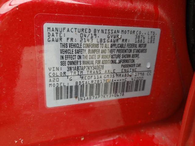 Photo 11 VIN: 3N1AB7AP7KY340678 - NISSAN SENTRA S 