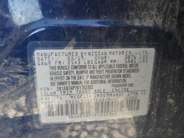 Photo 11 VIN: 3N1AB7AP7KY352362 - NISSAN SENTRA 