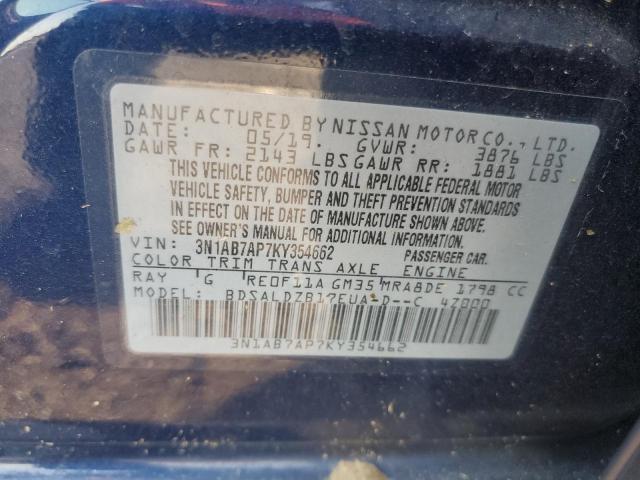 Photo 12 VIN: 3N1AB7AP7KY354662 - NISSAN SENTRA 