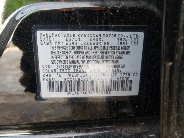 Photo 9 VIN: 3N1AB7AP7KY355505 - NISSAN SENTRA S 