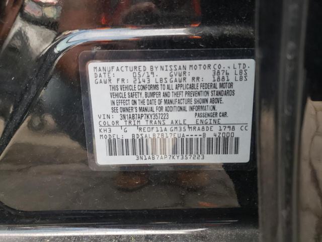 Photo 9 VIN: 3N1AB7AP7KY357223 - NISSAN SENTRA S 