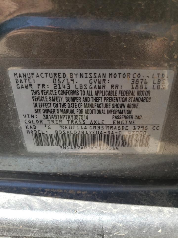 Photo 11 VIN: 3N1AB7AP7KY357514 - NISSAN SENTRA 