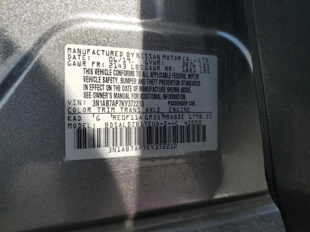 Photo 12 VIN: 3N1AB7AP7KY372210 - NISSAN SENTRA S 