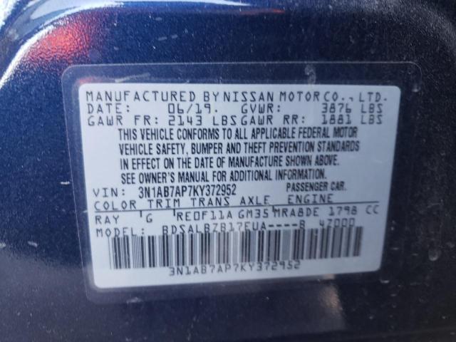 Photo 12 VIN: 3N1AB7AP7KY372952 - NISSAN SENTRA S 