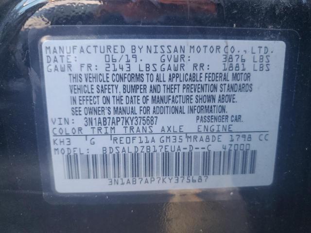 Photo 12 VIN: 3N1AB7AP7KY375687 - NISSAN SENTRA S 