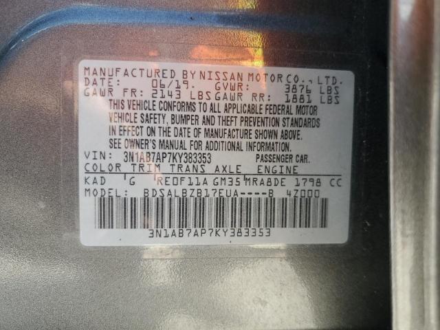 Photo 11 VIN: 3N1AB7AP7KY383353 - NISSAN SENTRA 