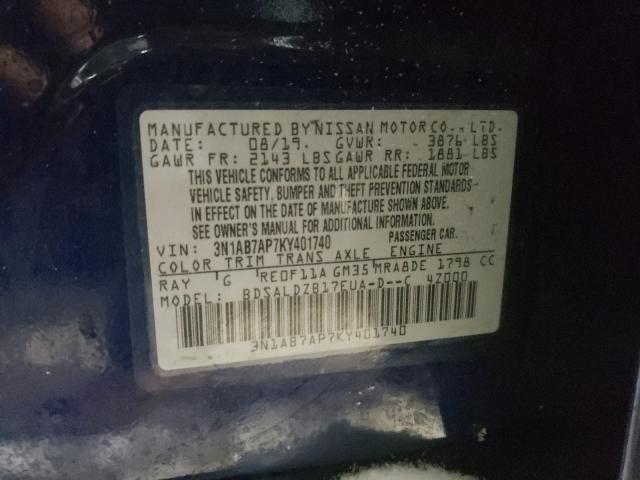 Photo 9 VIN: 3N1AB7AP7KY401740 - NISSAN SENTRA S 