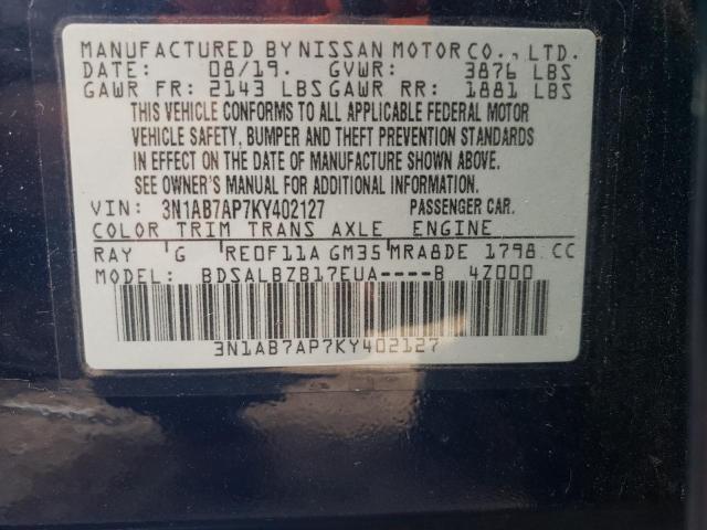 Photo 12 VIN: 3N1AB7AP7KY402127 - NISSAN SENTRA 