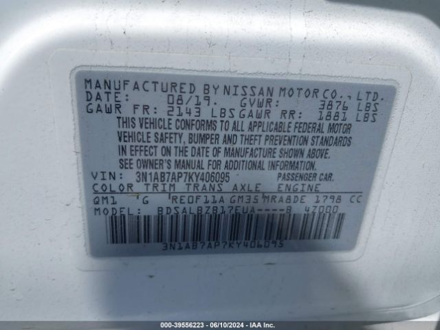 Photo 8 VIN: 3N1AB7AP7KY406095 - NISSAN SENTRA 