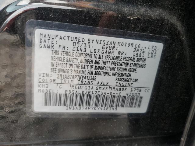 Photo 12 VIN: 3N1AB7AP7KY412348 - NISSAN SENTRA S 