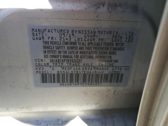 Photo 12 VIN: 3N1AB7AP7KY424337 - NISSAN SENTRA S 