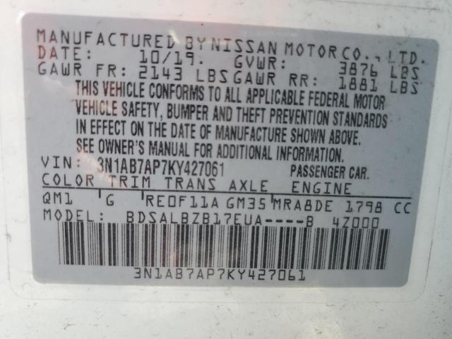 Photo 12 VIN: 3N1AB7AP7KY427061 - NISSAN SENTRA S 