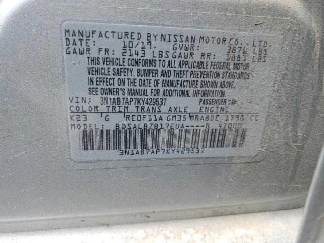 Photo 12 VIN: 3N1AB7AP7KY429537 - NISSAN SENTRA S 