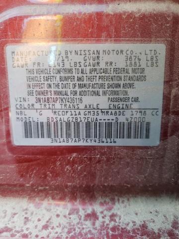 Photo 9 VIN: 3N1AB7AP7KY436116 - NISSAN SENTRA S 