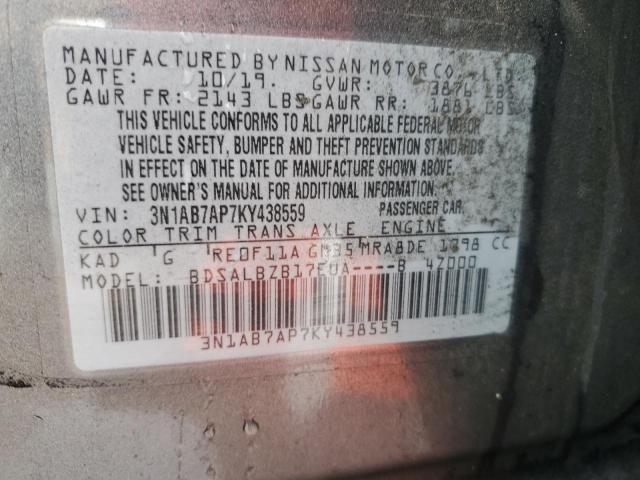 Photo 11 VIN: 3N1AB7AP7KY438559 - NISSAN SENTRA S 