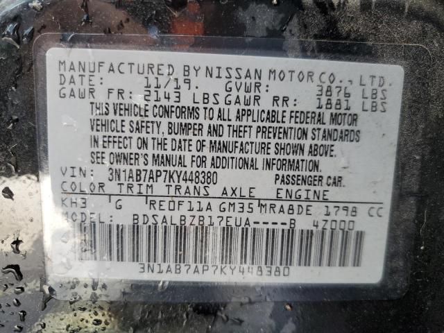 Photo 12 VIN: 3N1AB7AP7KY448380 - NISSAN SENTRA S 