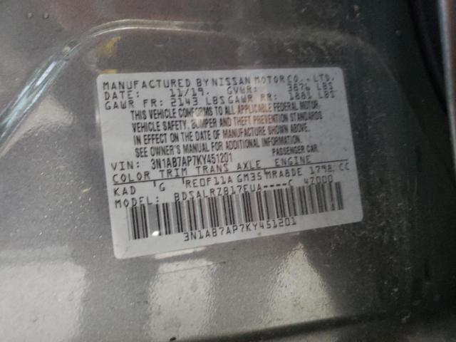 Photo 12 VIN: 3N1AB7AP7KY451201 - NISSAN SENTRA 