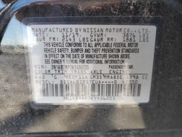 Photo 11 VIN: 3N1AB7AP7KY456205 - NISSAN SENTRA S 