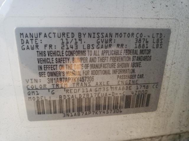 Photo 9 VIN: 3N1AB7AP7KY457306 - NISSAN SENTRA S 