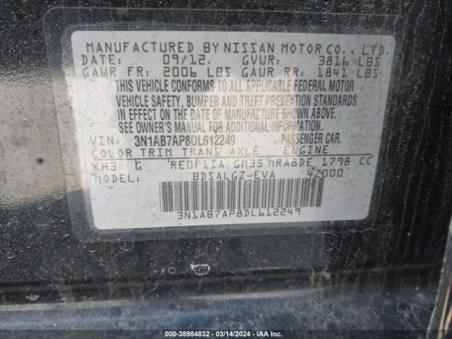 Photo 8 VIN: 3N1AB7AP8DL612249 - NISSAN SENTRA 