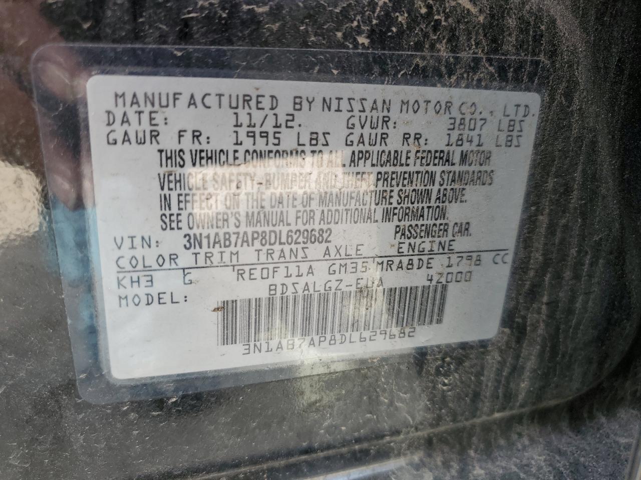 Photo 11 VIN: 3N1AB7AP8DL629682 - NISSAN SENTRA 