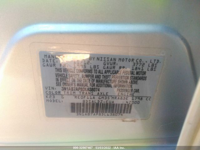 Photo 8 VIN: 3N1AB7AP8DL638074 - NISSAN SENTRA 