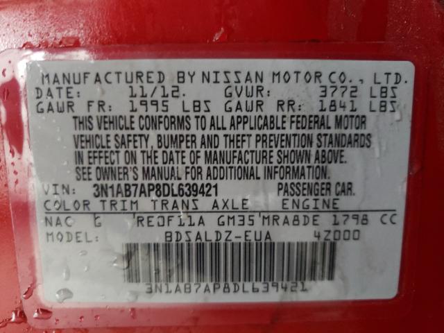 Photo 9 VIN: 3N1AB7AP8DL639421 - NISSAN SENTRA S 