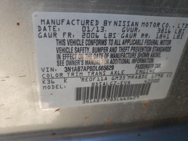 Photo 9 VIN: 3N1AB7AP8DL665629 - NISSAN SENTRA S 